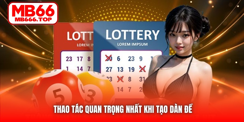 Thao tác quan trọng nhất khi tạo dàn đề